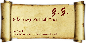 Géczy Zoltána névjegykártya